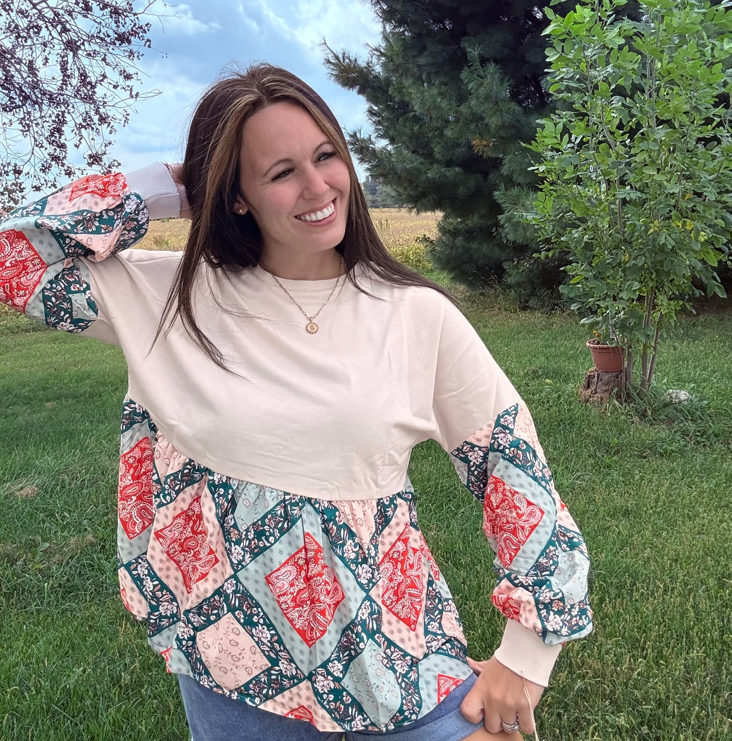 Boho Paisley Flowy Blouse