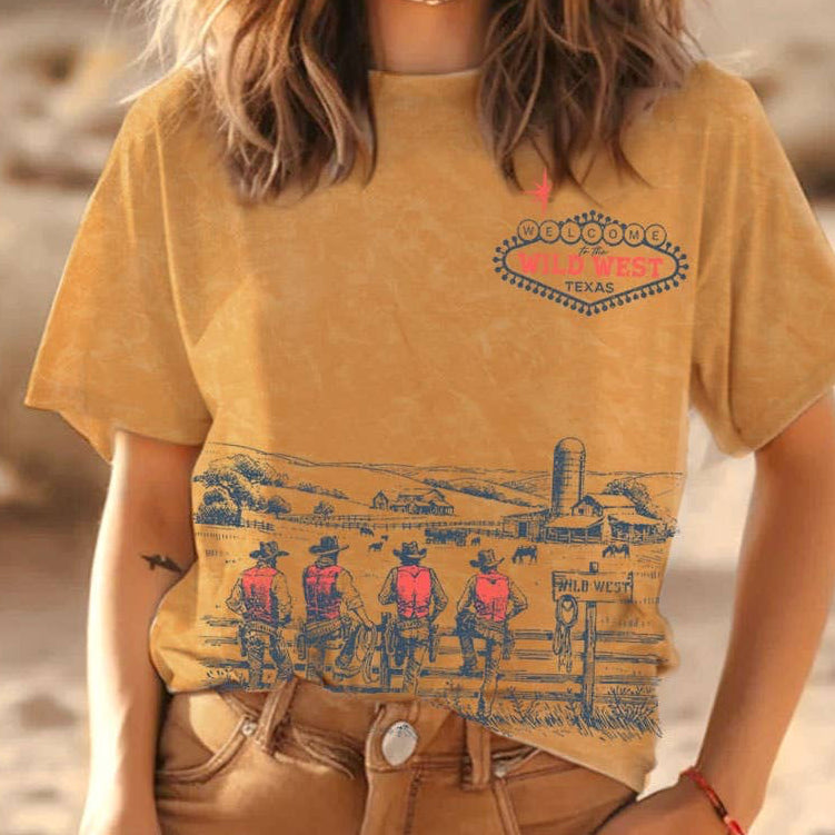 WELCOME WILD WEST MINERAL GRAPHIC TOP