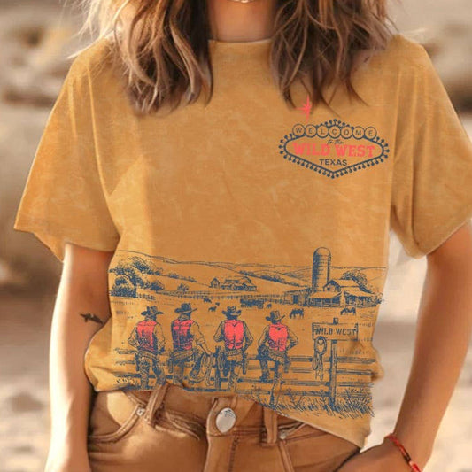 WELCOME WILD WEST MINERAL GRAPHIC TOP