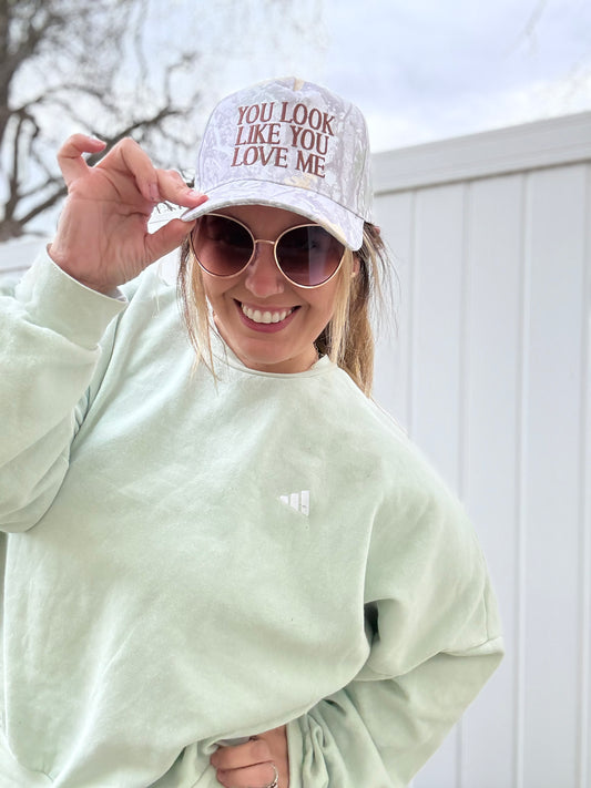 'You Look Like You Love Me' Camo Hat