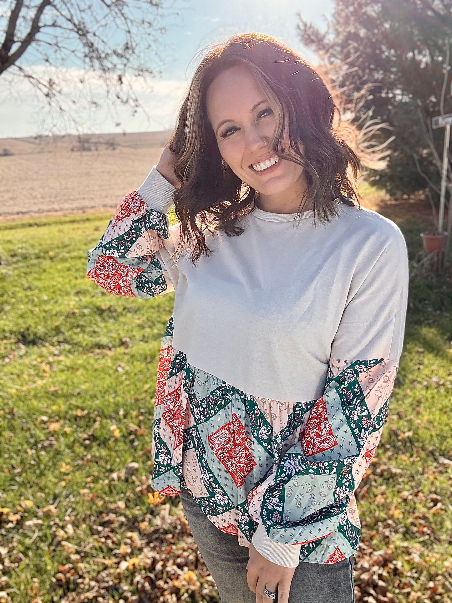 Boho Paisley Flowy Blouse