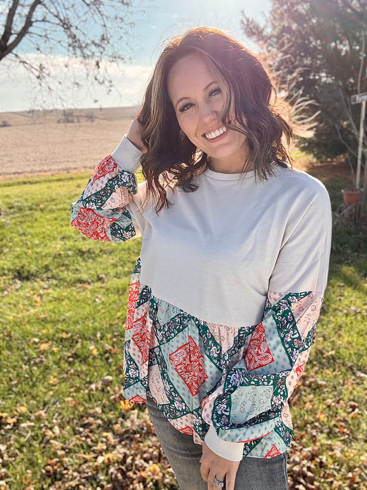 Boho Paisley Flowy Blouse