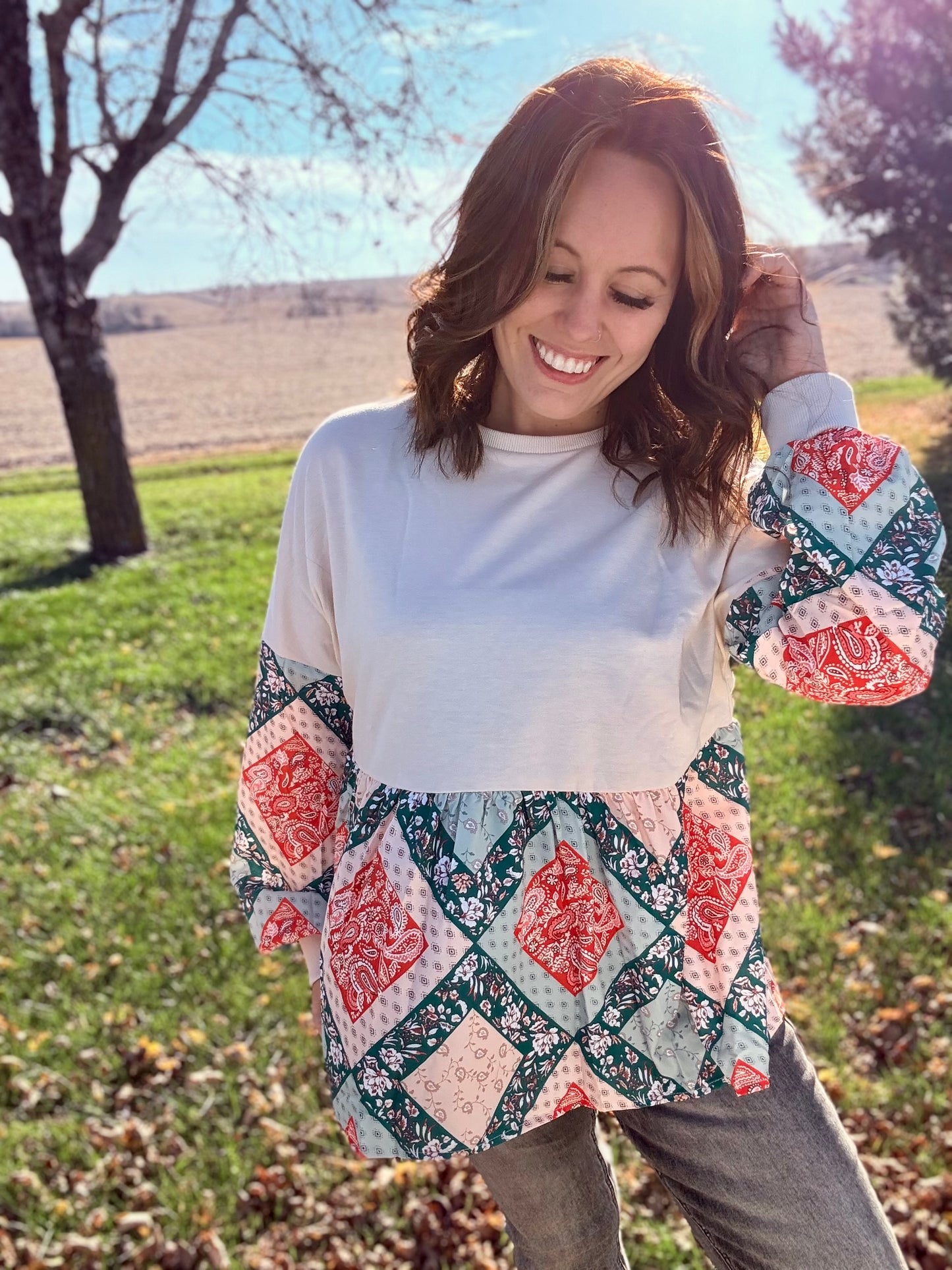 Boho Paisley Flowy Blouse