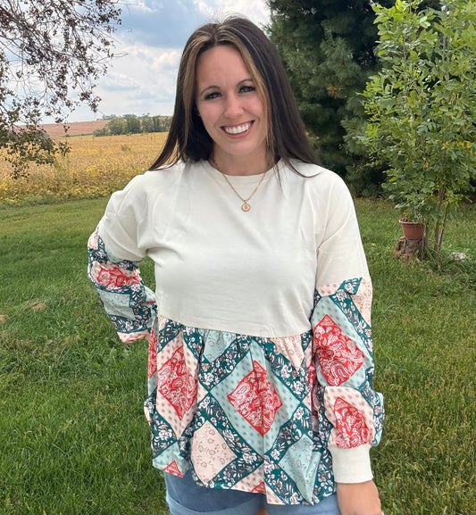 Boho Paisley Flowy Blouse