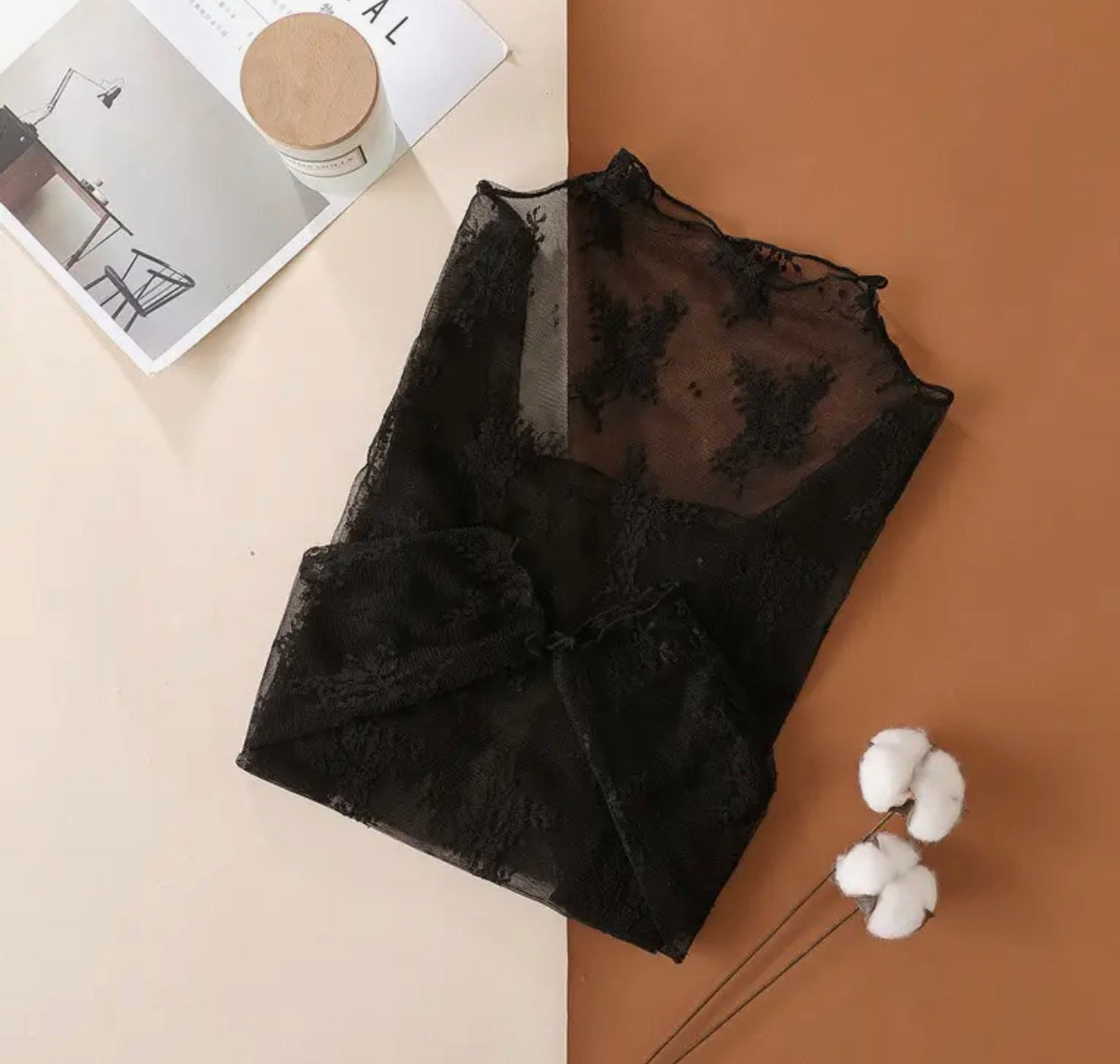 Lace Mesh Sheer Top