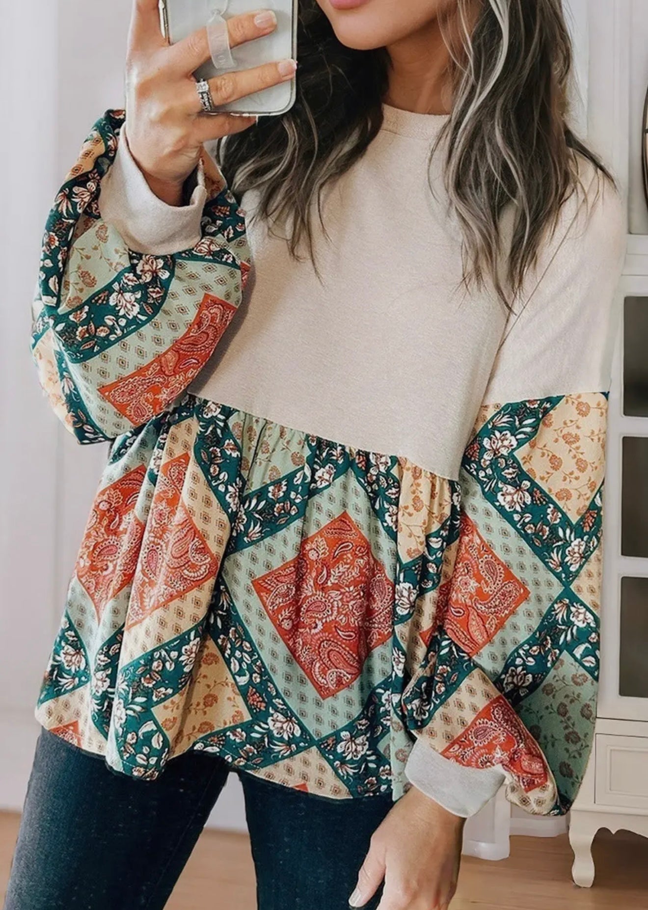 Boho Paisley Flowy Blouse