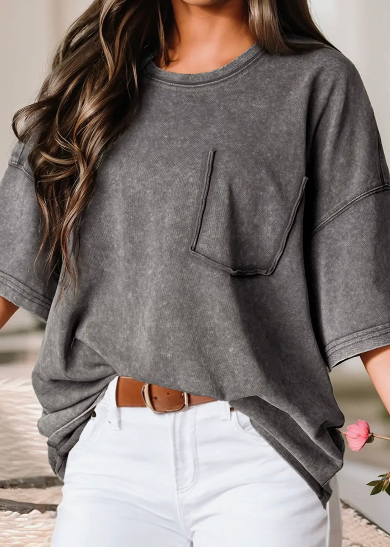 Mineral Wash Boyfriend Tee